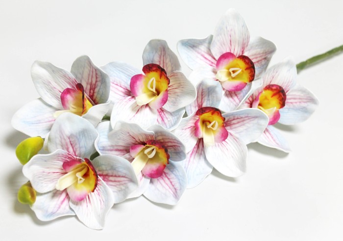 В12294 Б/С Орхидея элитный латекс 7 крупн.гол.Цимбидиум 81см 