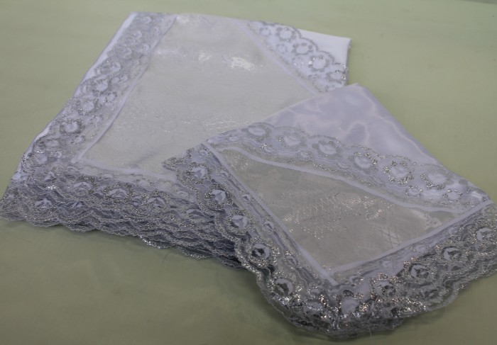 Р7121 Комплект из парчи,креп-сатина с кружевом