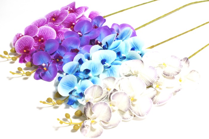 В12008 Б/С Орхидея из силикона 9 голов "Московская" 102см(2шт) 