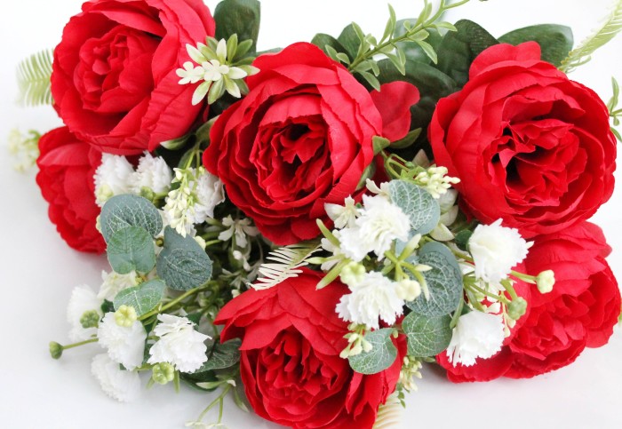 Б11936 Б/С Букет пионов 9 вет.с доб.и эвкалипт."Сопрано"47см