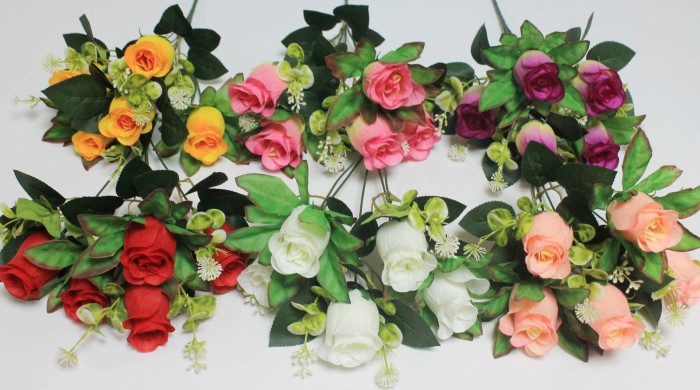 Б12219 Б/С Букет бутон 5г.с розетк.и доб."Бим Бом"36см(20микс)