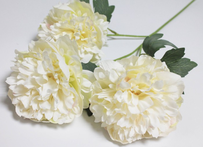 В12144 Б/С Ветка пион 3 больших махровых головы"Отелло"H69см(3шт)