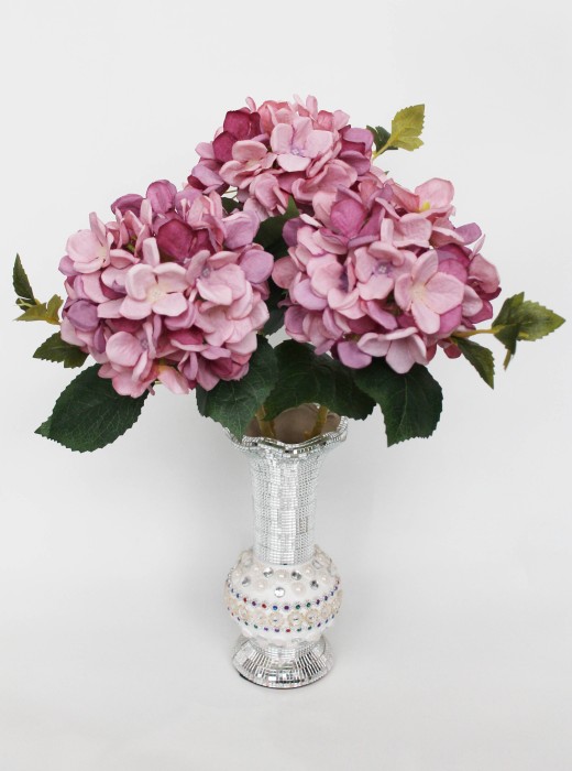 В11867 Б/С Гортензия с отростком флористическая"Пинк Анабель"44см