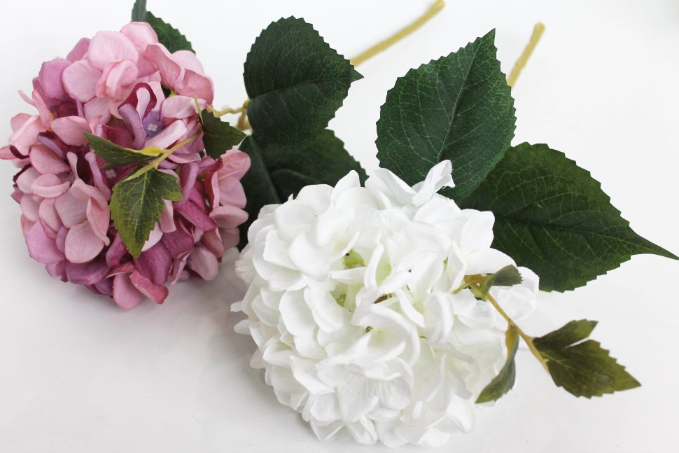 В11867 Б/С Гортензия с отростком флористическая"Пинк Анабель"44см ...