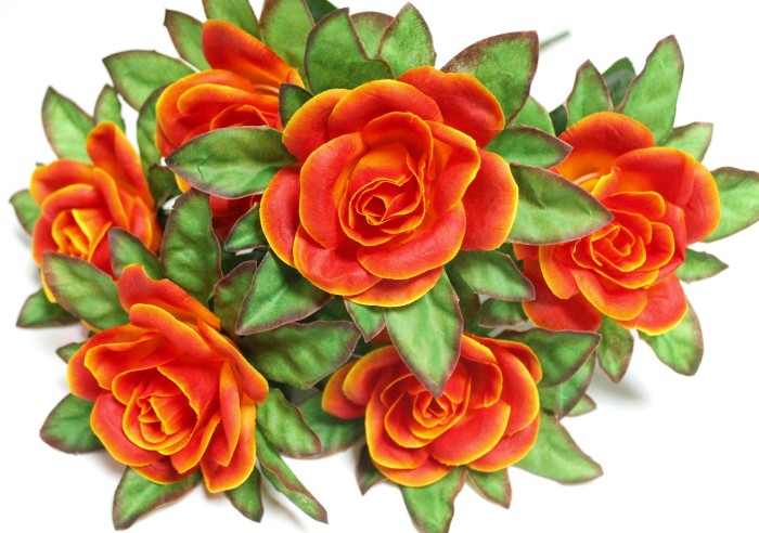 Б12222 Б/С Букет роз в розетке 6гол."Ангелина"41см(20микс)