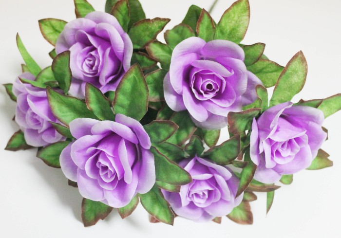 Б12222 Б/С Букет роз в розетке 6гол."Ангелина"41см(20микс)