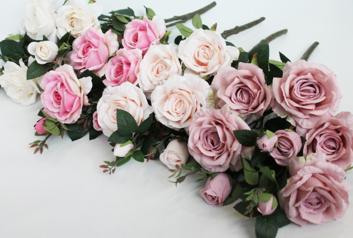 Б11448 Б/С Куст розы 9 голов декоративный"Глория Дэй"Н65см(4микс)