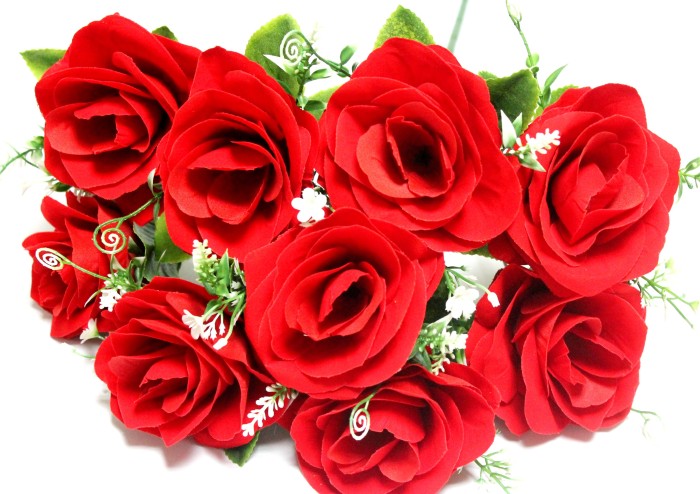 Б12063 Б/С Букет бархатн.больших 9 гол.роз"Сударыня"55см(10шт)