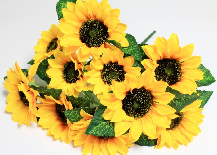 Б12014 Б/С Букет 10 голов подсолнуха"Люкс"41см