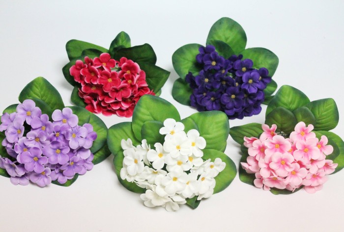 Б12224 Б/С Букет флористической фиалки с дорогим листом"Женева"18см(10шт)