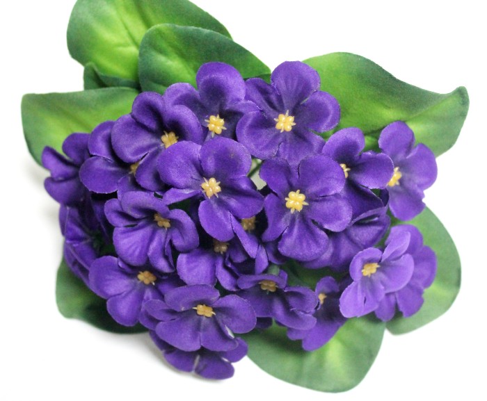 Б12224 Б/С Букет флористической фиалки с дорогим листом"Женева"18см(10шт)