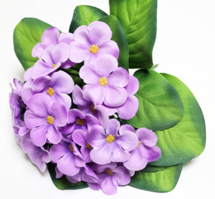 Б12224 Б/С Букет флористической фиалки с дорогим листом"Женева"18см(10шт)