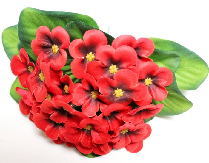 Б12224 Б/С Букет флористический фиалки с дорогим листом"Женева"18см(12шт)