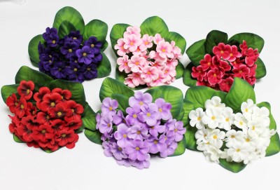 Б12224 Б/С Букет флористический фиалки с дорогим листом"Женева"18см(12шт)