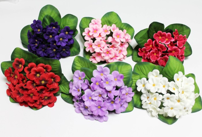 Б12224 Б/С Букет флористический фиалки с дорогим листом"Женева"18см(12шт)