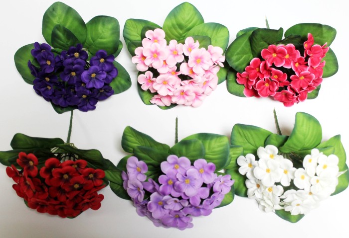 Б12224 Б/С Букет флористический фиалки с дорогим листом"Женева"18см(12шт)