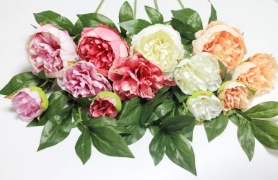 В11619 Б/С Ветка пиона 3 гол.&quot;Орфей&quot;Н80см