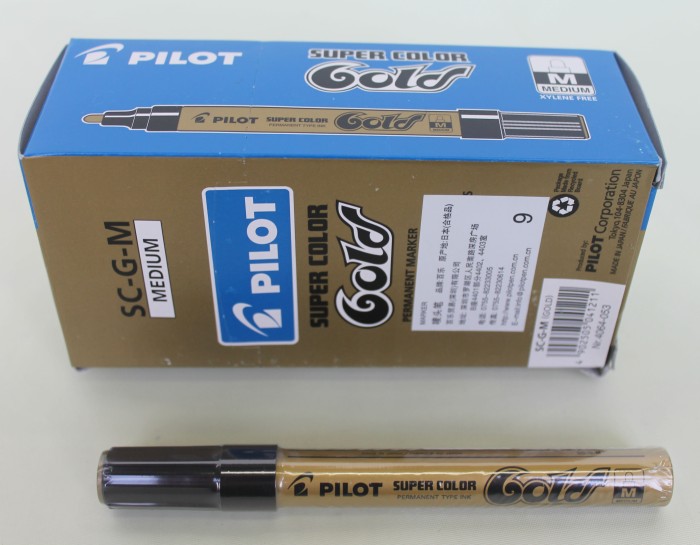 Р1869 Маркер PILOT 2мм (уп.-12шт.) золото,серебро,белый