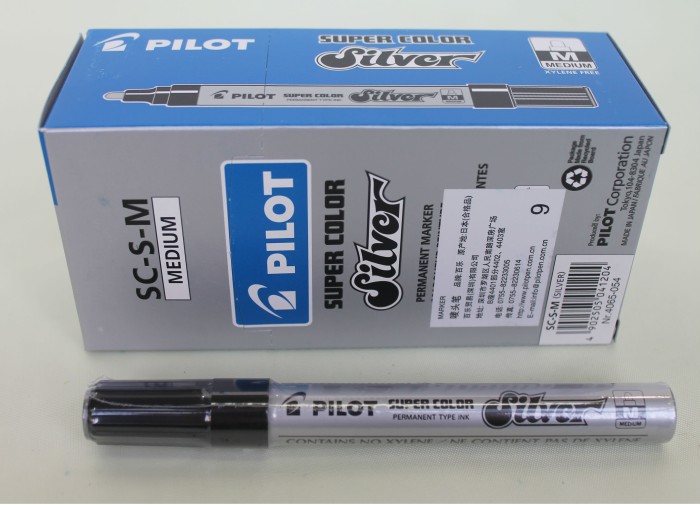 Р1869 Маркер PILOT 2мм (уп.-12шт.) золото,серебро,белый