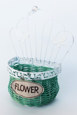 Э10763 Б/С Кашпо на стену в железн.карк."Бабочки"Н26см