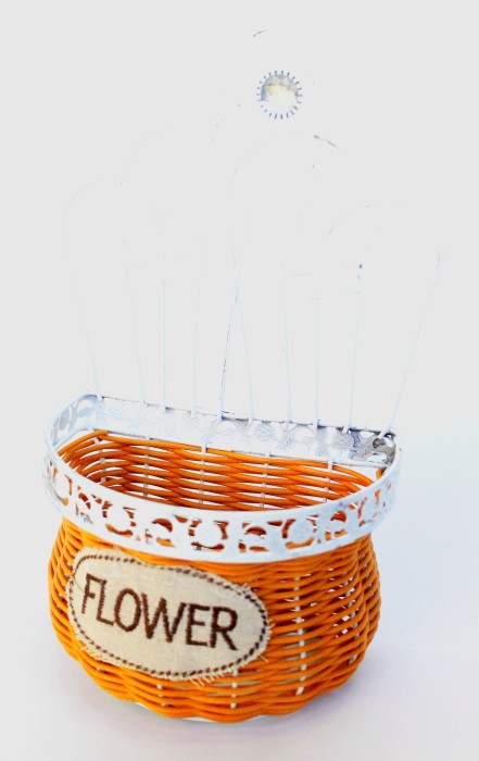 Э10763 Б/С Кашпо на стену в железн.карк."Бабочки"Н26см