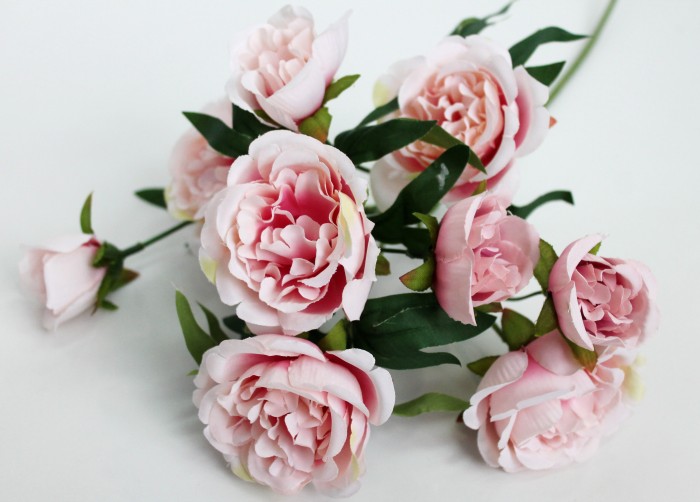 В11554 Ветка 9 голов кустовая.пионовидная роза Н58см(5шт)