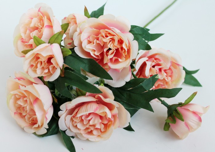 В11554 Ветка 9 голов кустовая.пионовидная роза Н58см(5шт)