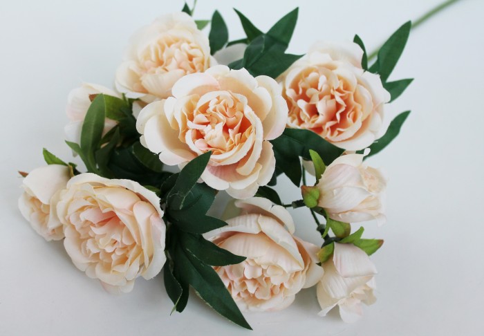 В11554 Ветка 9 голов кустовая.пионовидная роза Н58см(5шт)