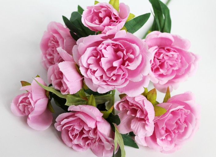 В11554 Ветка 9 голов кустовая.пионовидная роза Н58см(5шт)