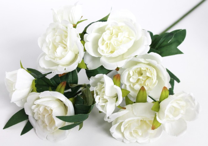 В11554 Ветка 9 голов кустовая.пионовидная роза Н58см(5шт)