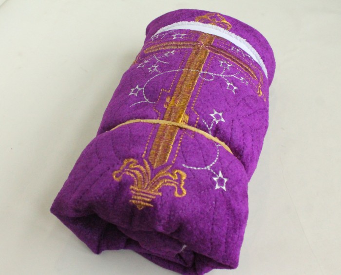 Р2625 Обтяжка на гроб бархат-стрейч с вышивкой