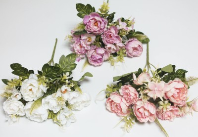 Б12231 Б/С Букет евро пион с добав.&quot;Гранит&quot;5в.H30см(10микс)