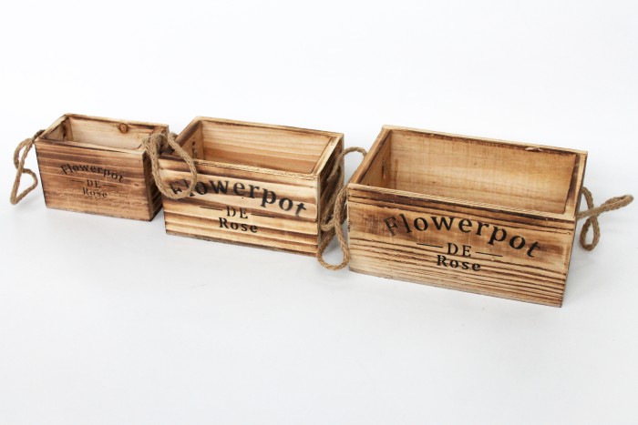 Э10730 Б/С Кашпо из дерева 3шт 20см х13см х10см (1шт)