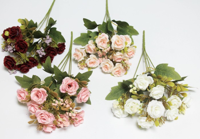 Б12232 Б/С Букет евро роз 10 голов"Конфитюр"5в.H36см(10микс)