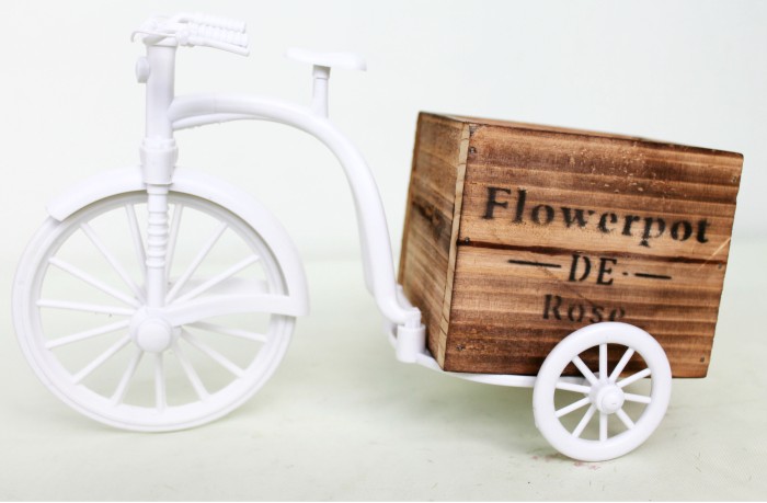 Э10729 Б/С Кашпо велосипед с дерев.ящиком 28см х17см(2шт)