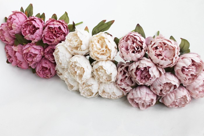 Б11736 Букет 9 гол.пиона"Карл"Н40см(4микс)