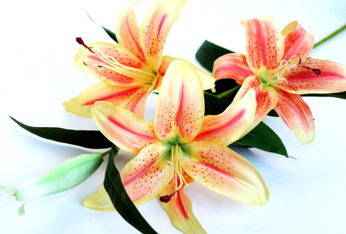 В9011 Б/С Ветка лилии"Янтарная"3г.+1б.Н103см(4шт)