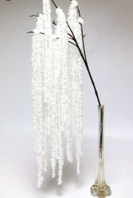 В12074 Б/С Амарант густой 32 ветки мягкий свисающий Белый и зеленый"Магический фонтан"115см(5шт)