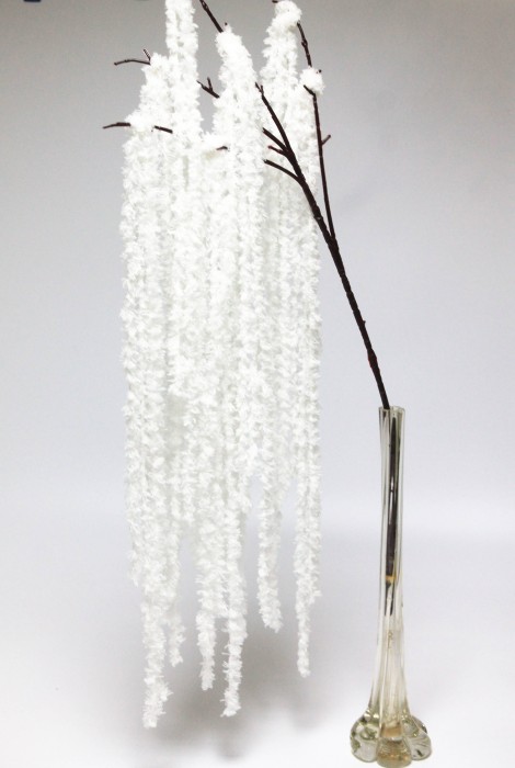 В12074 Б/С Амарант густой 32 ветки мягкий свисающий Белый и зеленый"Магический фонтан"115см(5шт)