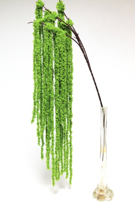 В12074 Б/С Амарант густой 32 ветки мягкий свисающий Белый и зеленый"Магический фонтан"115см(5шт)