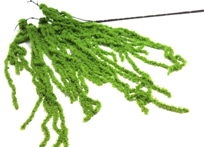 В12074 Б/С Амарант густой 32 ветки мягкий свисающий Белый и зеленый"Магический фонтан"115см(5шт)