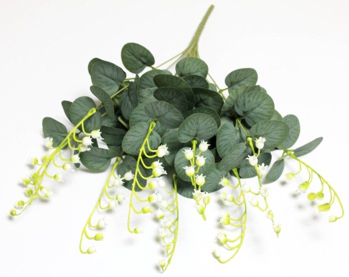 Б12104 Б/С Букет эвкалипт с ландышем 9 веток 41см(5шт)