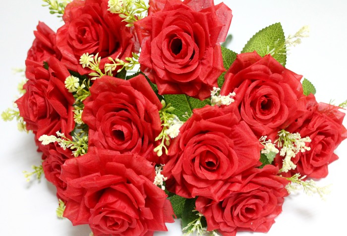 Б12023 Б/С Букет роз 12 голов с доб."Богема"44см