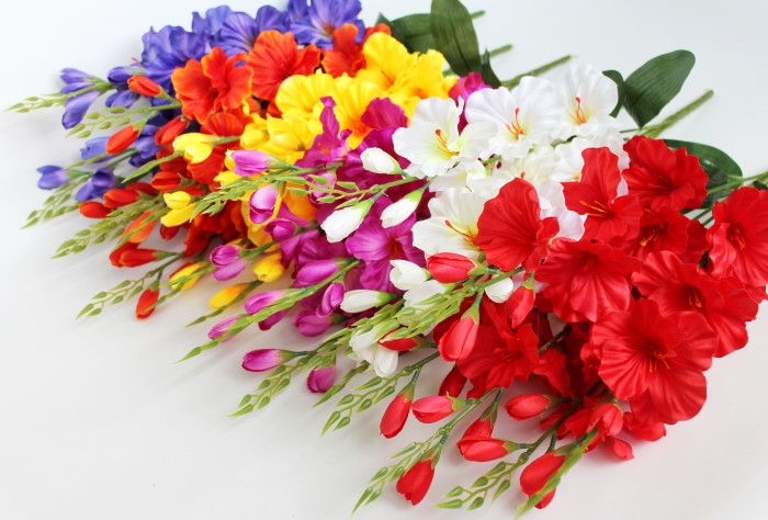 Б11749 Б/С Бук.с толстой ногой большой атлаc.гладиолус 5в.70см(20микс)