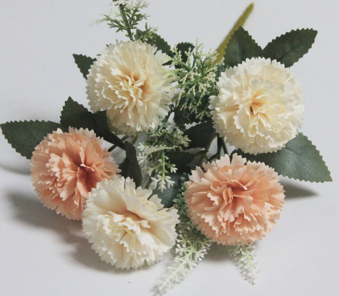 Б12155 Б/С Букет хризантема-шарик 5 голов"Мишка"31см(10микс)