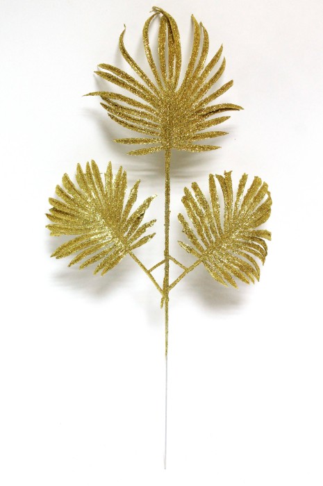 В12079 Б/С Ветка мерцающая 3-ая пальма(лапа)38см(20шт)