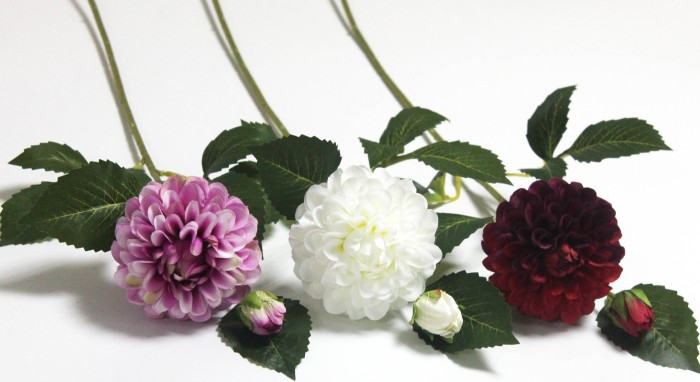 В12156 Б/С Георгин-помпон"Коко Пафф"с бутонном 24слоя60см(3шт)