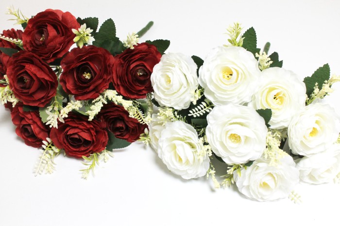 Б12026 Б/С Букет камелии с доб.9 голов"Ночная серенада"39см(2шт)