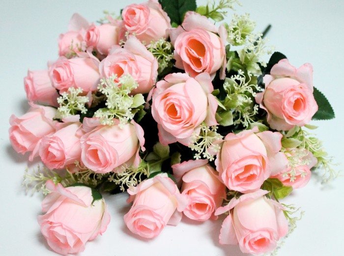 Б12024 Б/С Букет роз 18 бутонов с доб."Аваланж"52см(4микс)