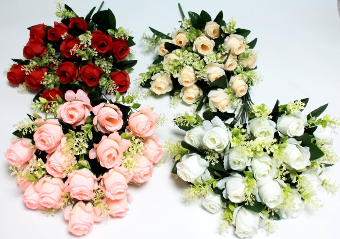 Б12024 Б/С Букет роз 18 бутонов с доб."Аваланж"52см(4микс)